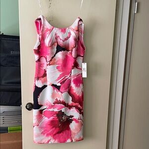 Women’s Calvin Klein Floral Pink and White Sleeveless Dress size 12